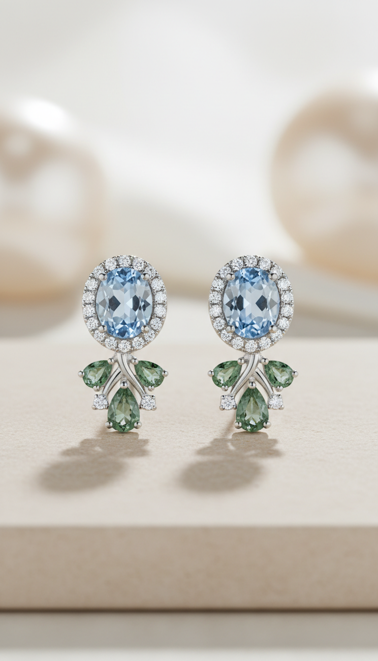 Boucles d’oreilles saphir taille poire