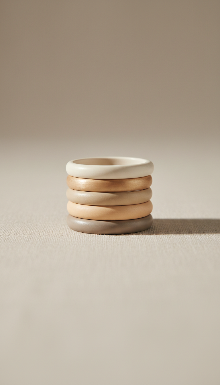 Ensemble bagues empilables minimalistes