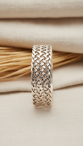 Bracelet argent motif tissé délicat