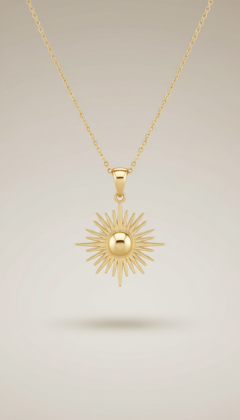 Collier pendentif rayon d’or