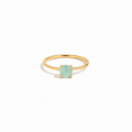 Bague Brume  Minérale Calcédoine Dorure Or 18K
