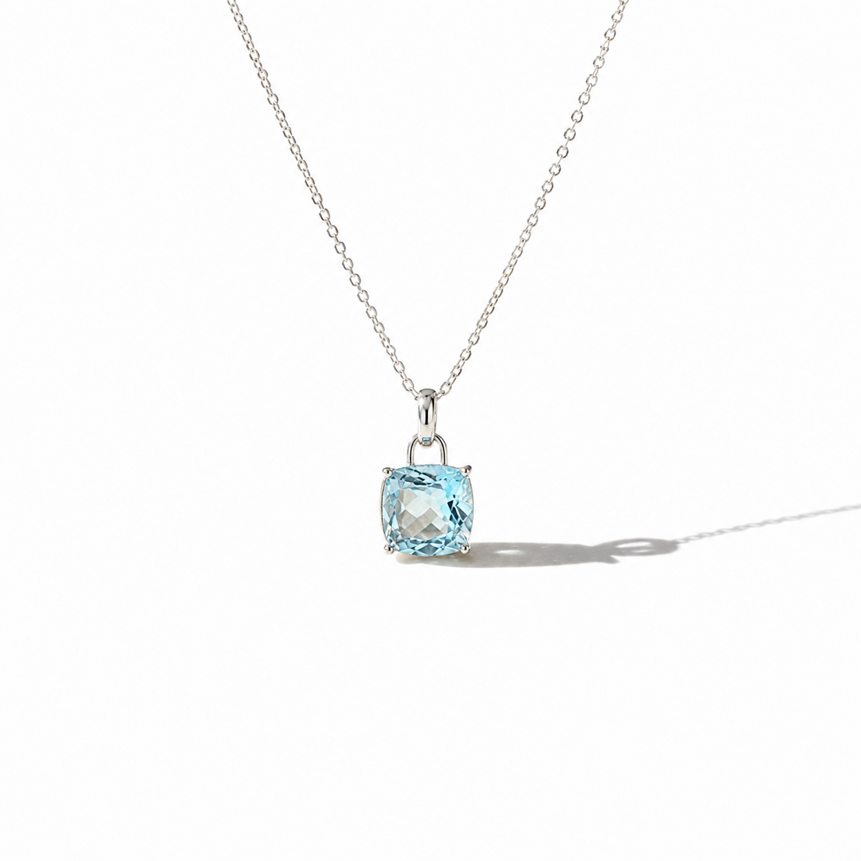 Collier Zirconia Aigue-Marine Argent 925