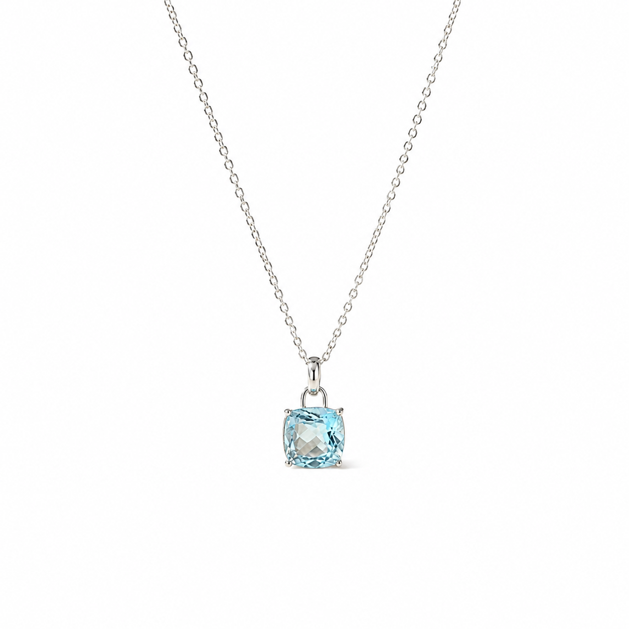 Collier Zirconia Aigue-Marine Argent 925