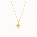 Collier Marquise Calcédoine  Dorure Or 18k  Argent 925
