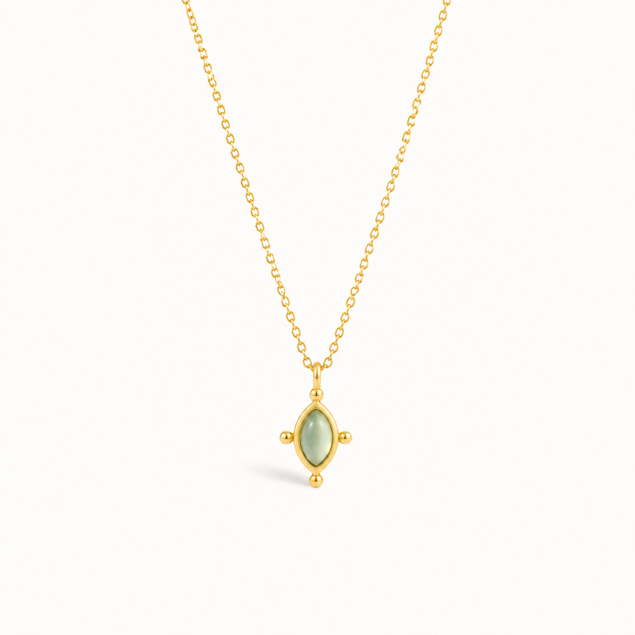 Collier Marquise Calcédoine  Dorure Or 18k  Argent 925