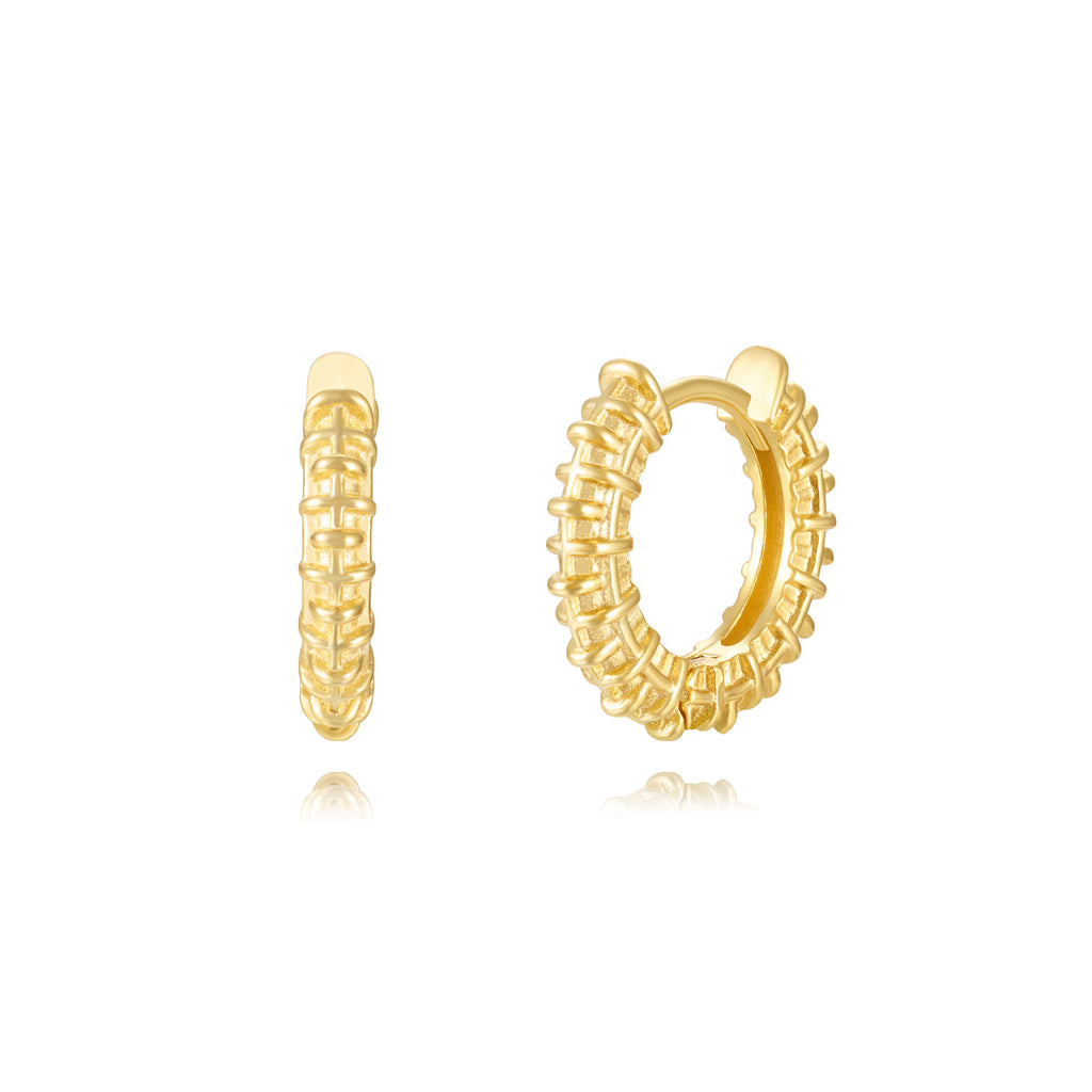 Créoles Engrenages 14mm Dorure Or 18K Argent 925