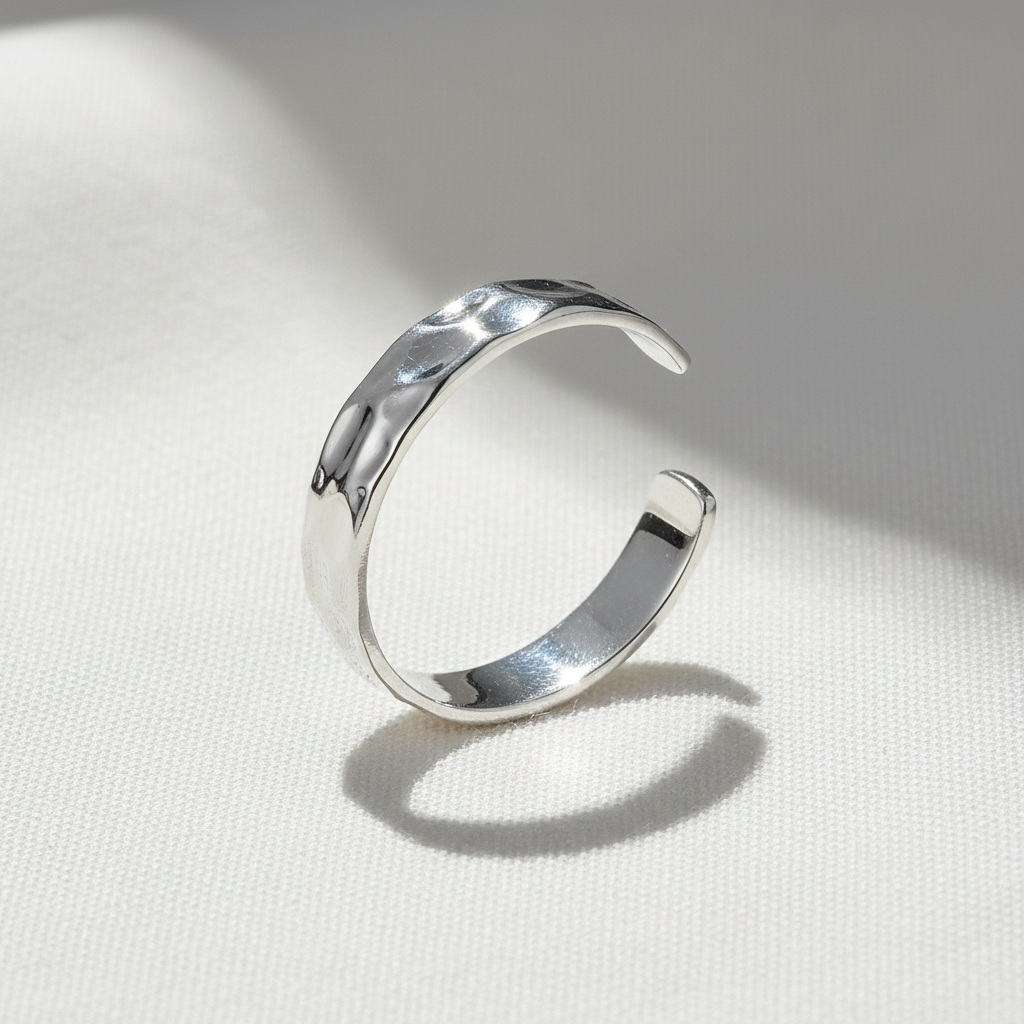Bague Argent - Vue inclinée