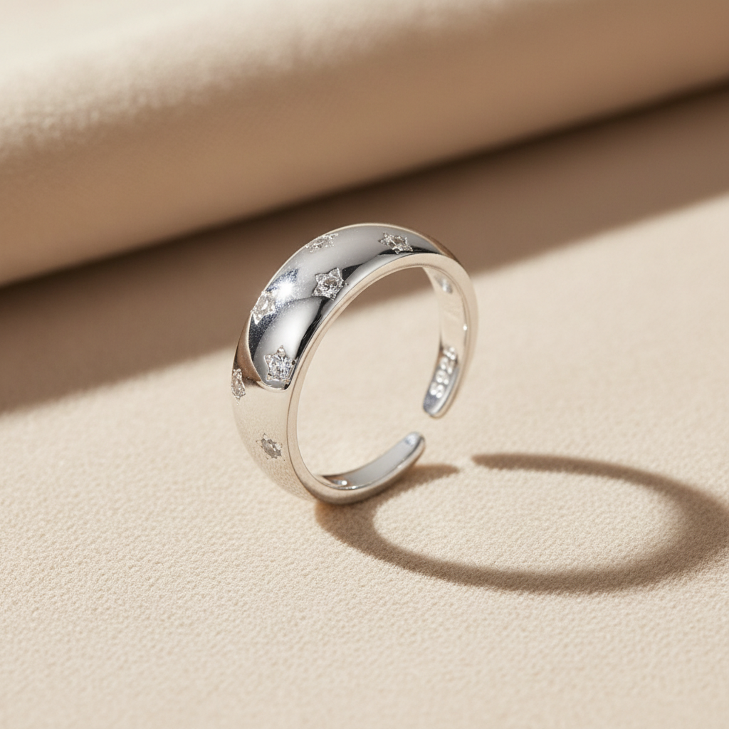 Bague luxe fond beige