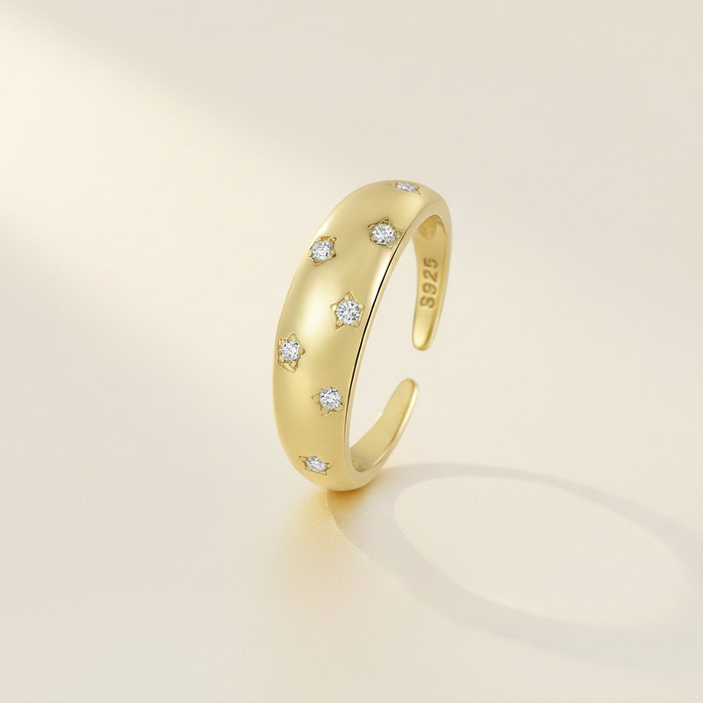 Bague Or fond ivoire luxe