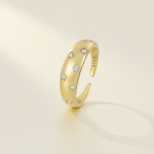 Bague Or fond ivoire luxe