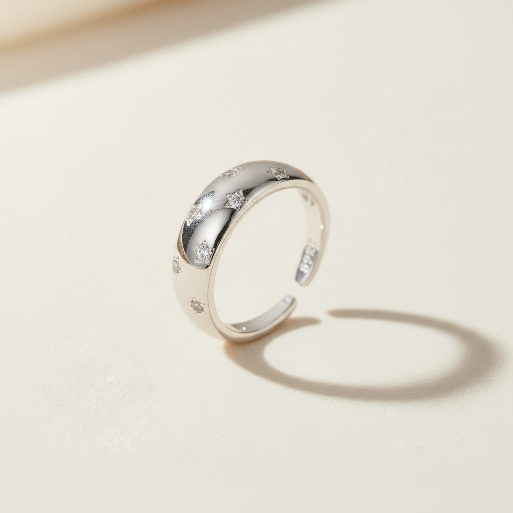 Bague Étoile fond ivoire luxe