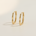 Boucles Bambou Or fond ivoire luxe