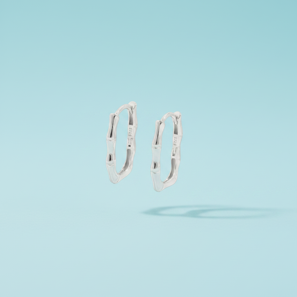 Boucles d'Oreilles Élysée Inspirées du Bambou – Argent Sterling