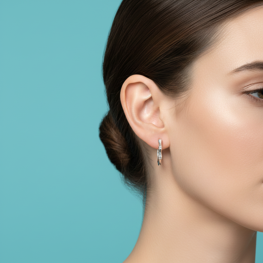 Boucles d'Oreilles Élysée Inspirées du Bambou – Argent Sterling