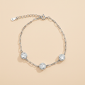 Bracelet halo zircon fond beige