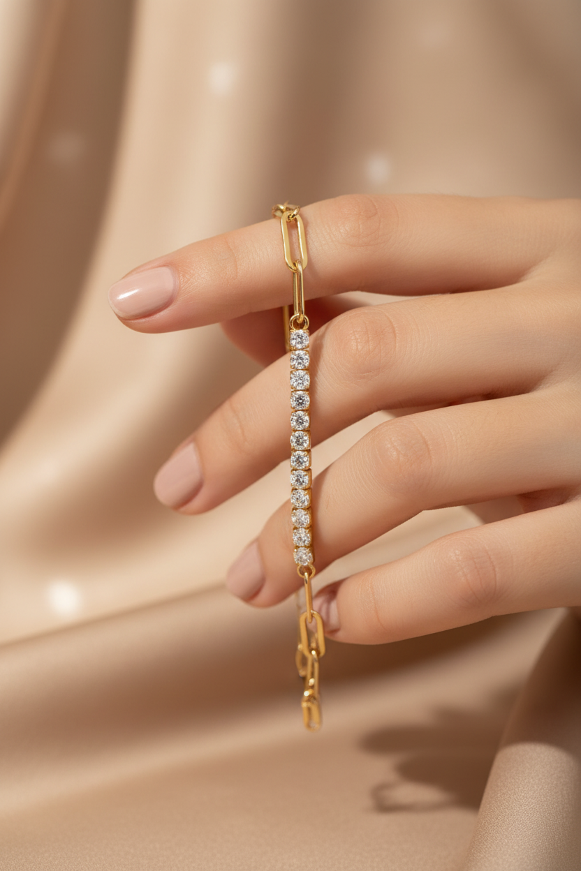 Bracelet Maillon Tennis - Dans la main