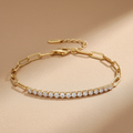 Bracelet Maillon Tennis - Fond Luxe Marron