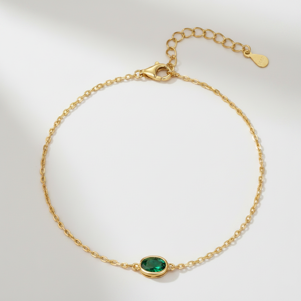 Bracelet Émeraude fond blanc pur