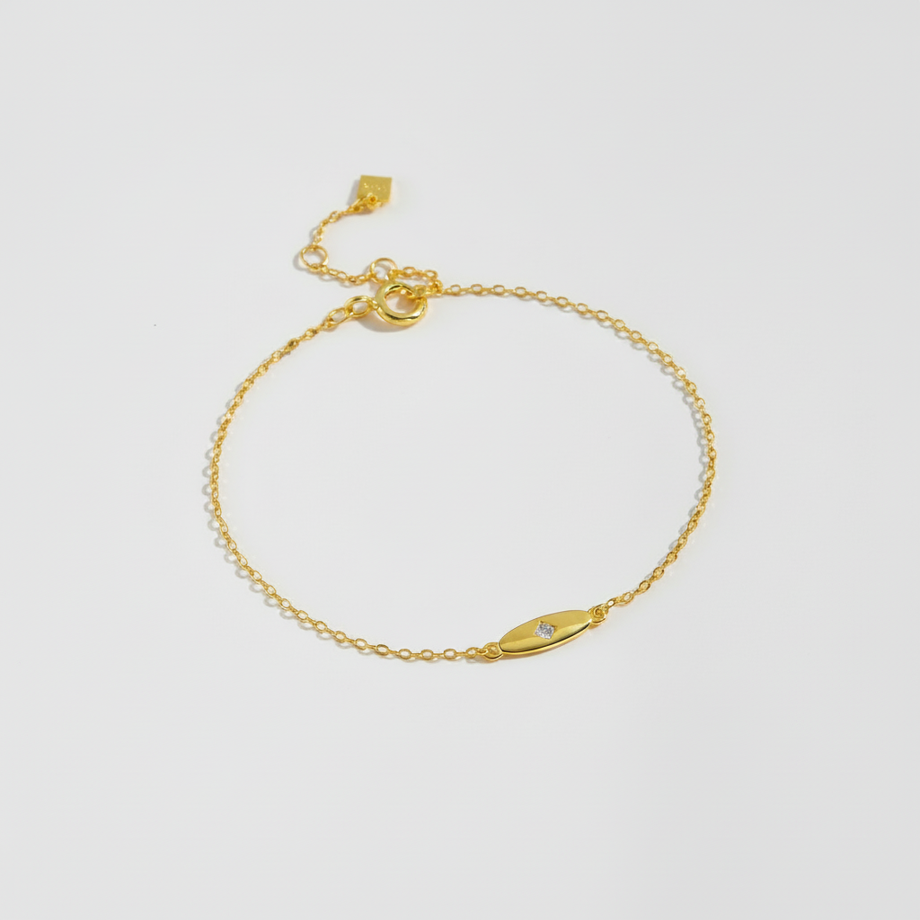 Bracelet Or fond blanc pur