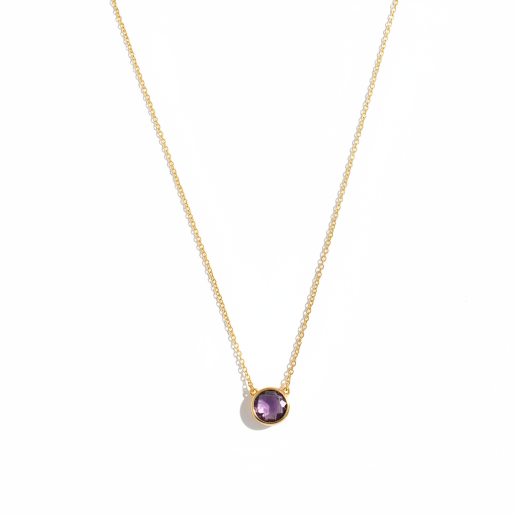 Collier Améthyste vue complète fond blanc