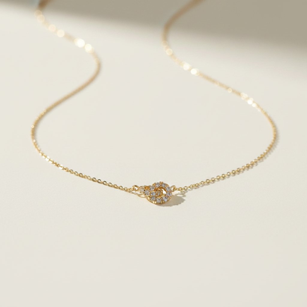 Collier cercle zircon or à plat