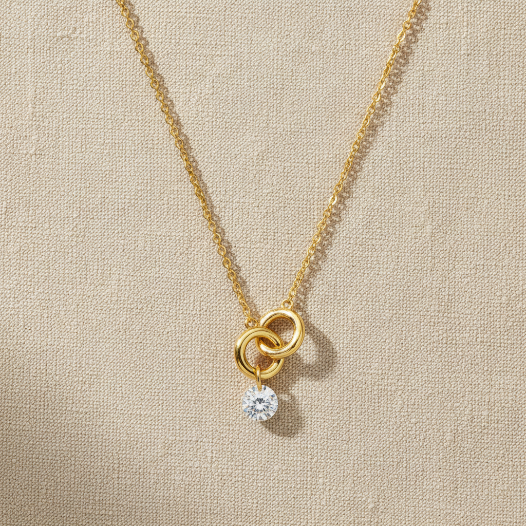Collier Alliance Zircone 11 mm  Plaqué Or 18K