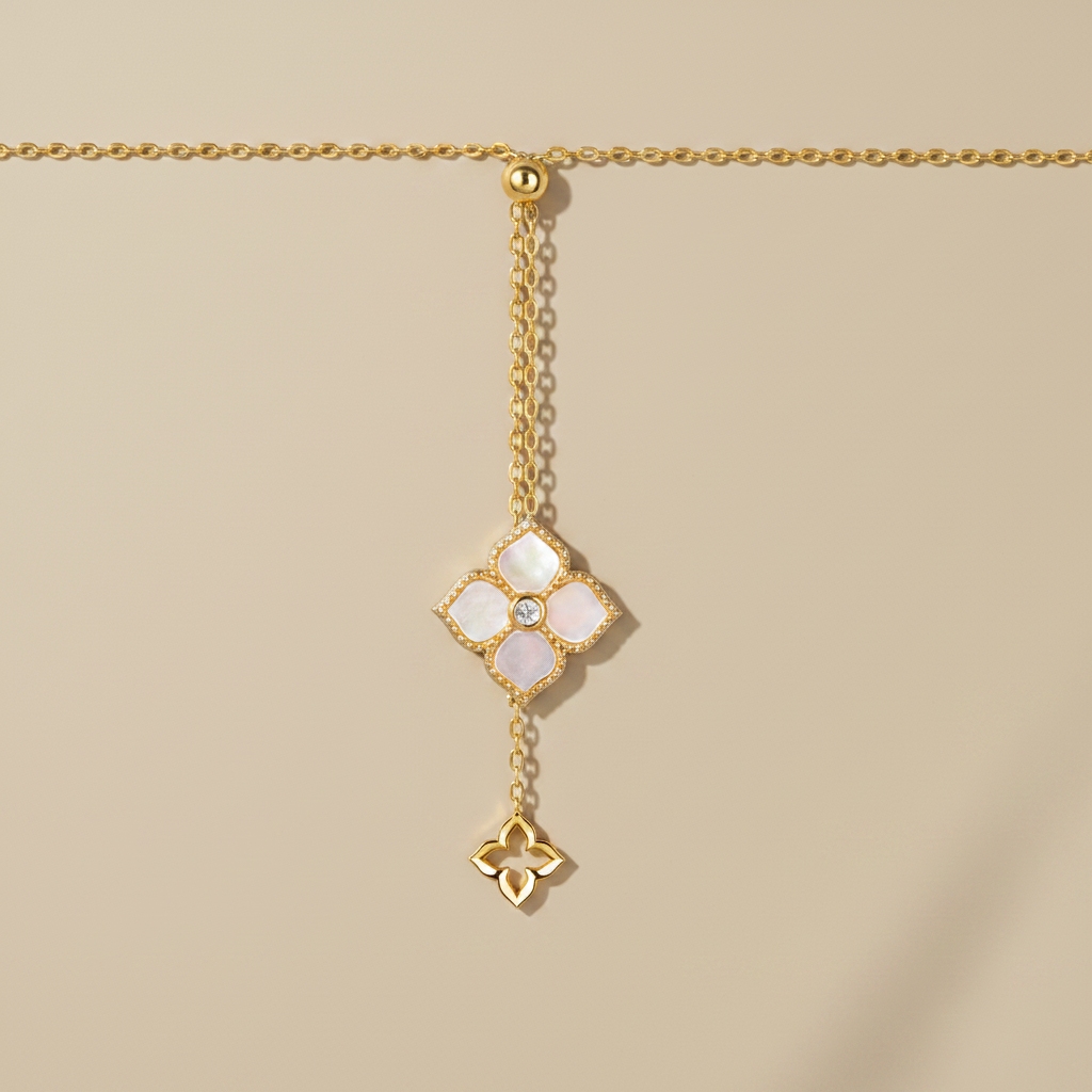 Collier fleur fond