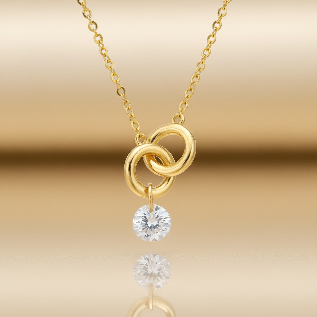 Collier Alliance Zircone 11 mm  Plaqué Or 18K