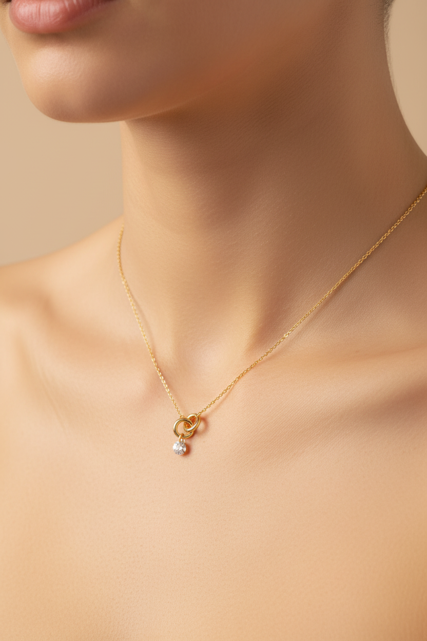 Collier Alliance Zircone 11 mm  Plaqué Or 18K