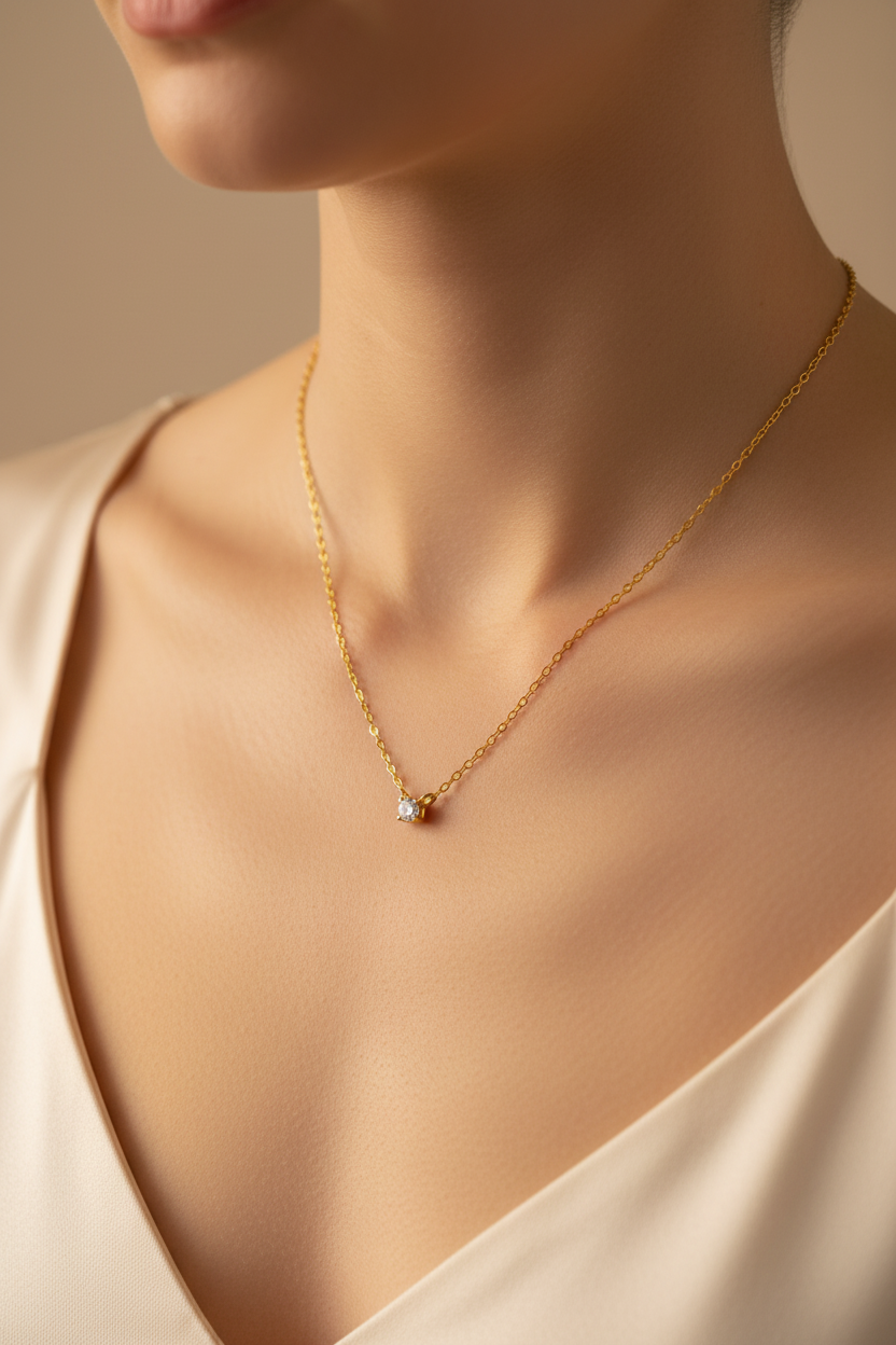 Collier porté sur le cou