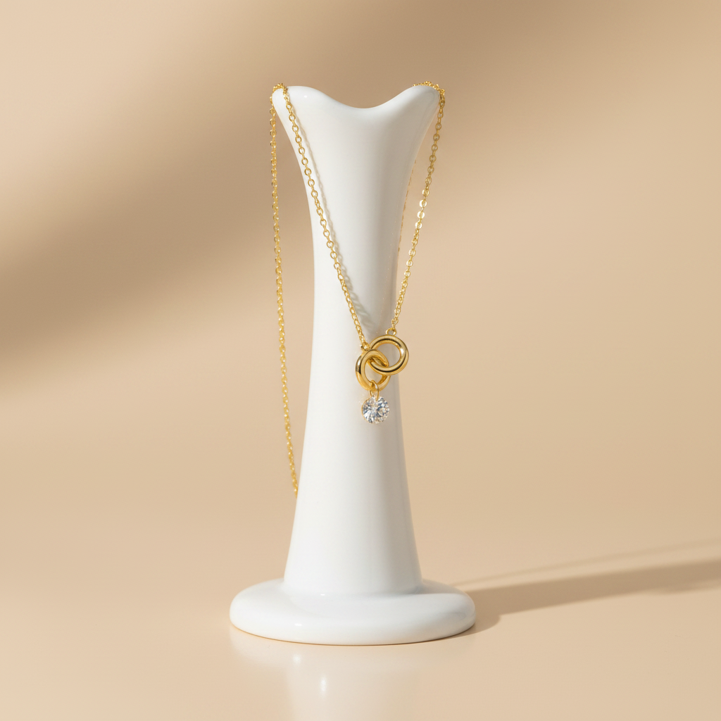 Collier Alliance Zircone 11 mm  Plaqué Or 18K