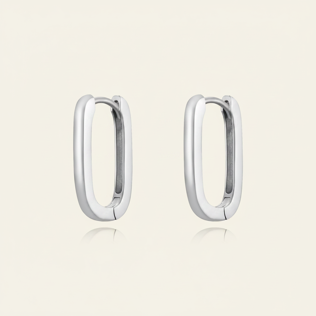 Créoles Argent - Flat lay