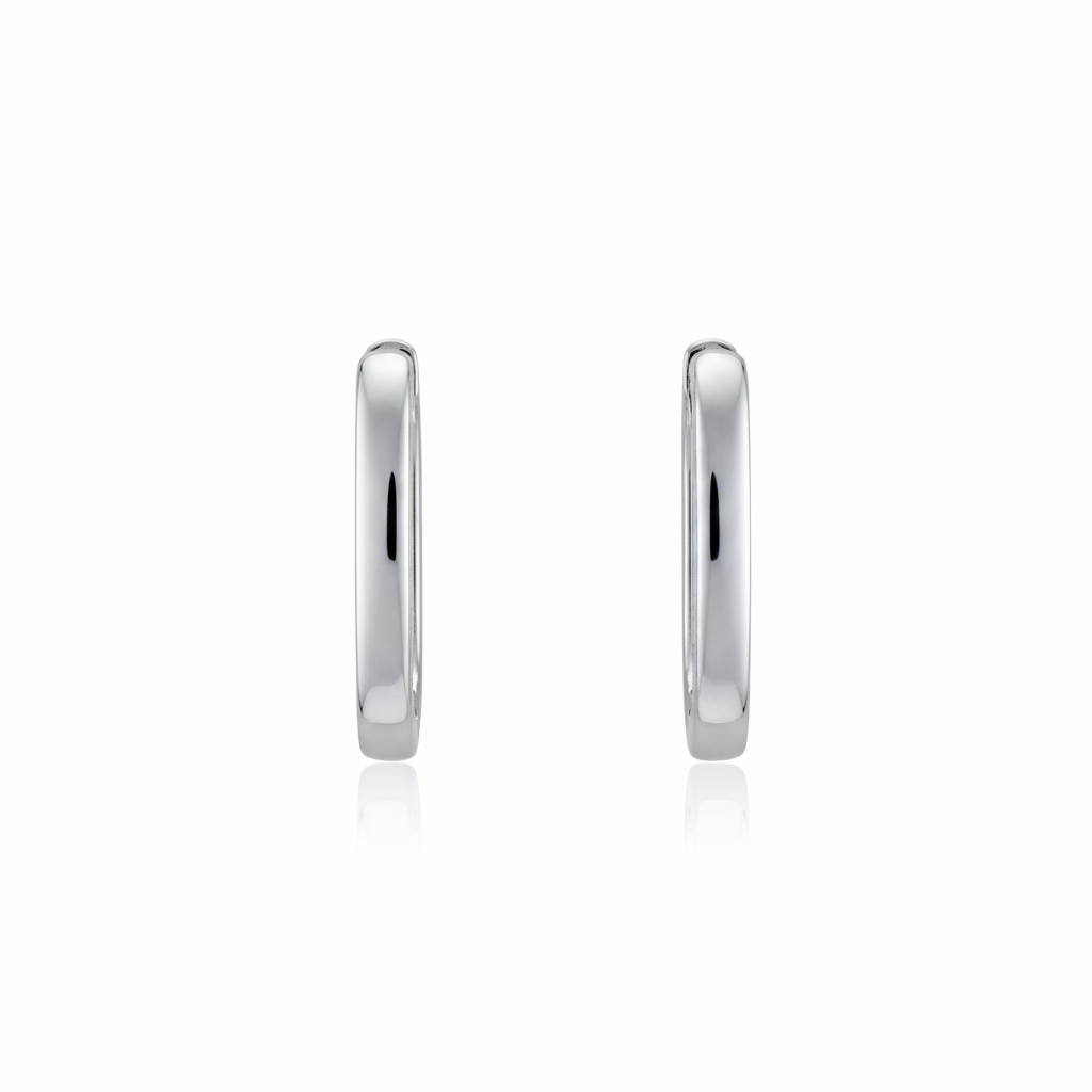 Créoles argent - fond blanc