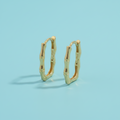 Boucles d'Oreilles Élysée Inspirées du Bambou – Argent Sterling 925 Plaqué Or 22 Carats