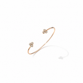 Bracelet Jonc Ouvert Trio Zircones Plaqué Or Rose 18K Argent 925