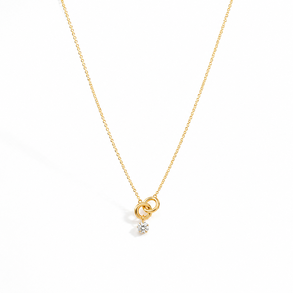 Collier Alliance Zircone Plaqué Or 18K