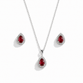 Ensemble Goutte Zircon & Pavé Argent Rhodié