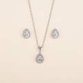Ensemble Goutte Zircon & Pavé Argent Rhodié