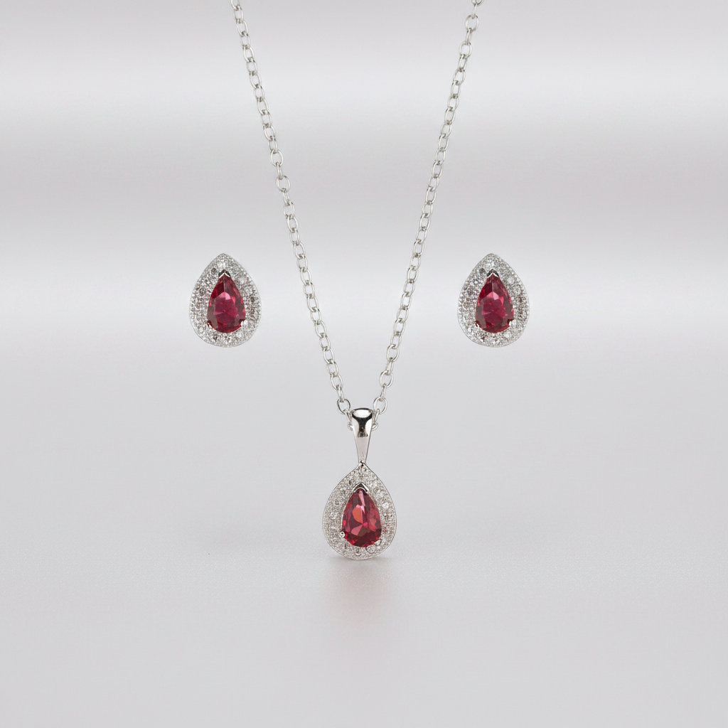 Ensemble Rouge gris perle