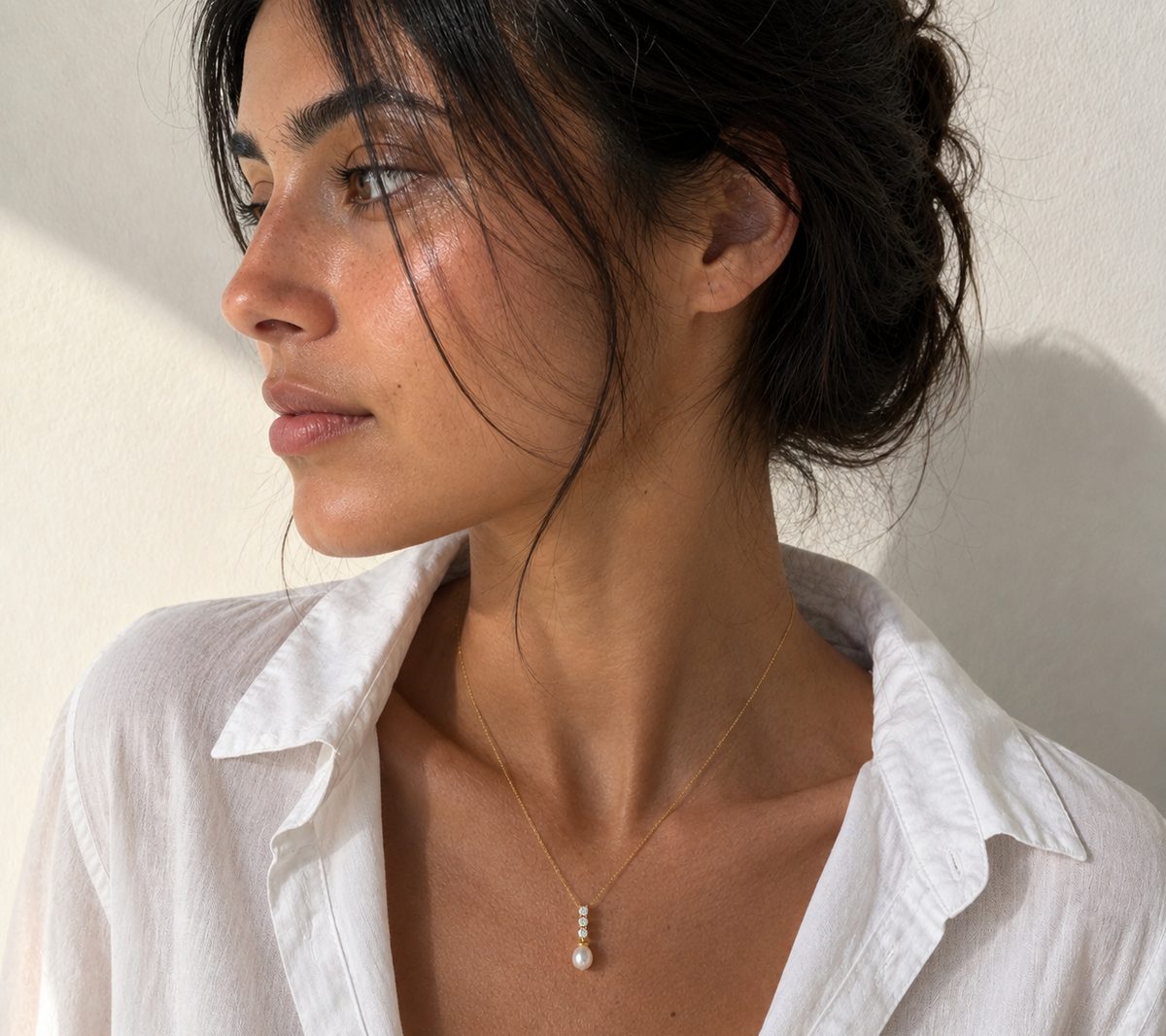 Perles Lunaires Collier Baroques Doré 18K