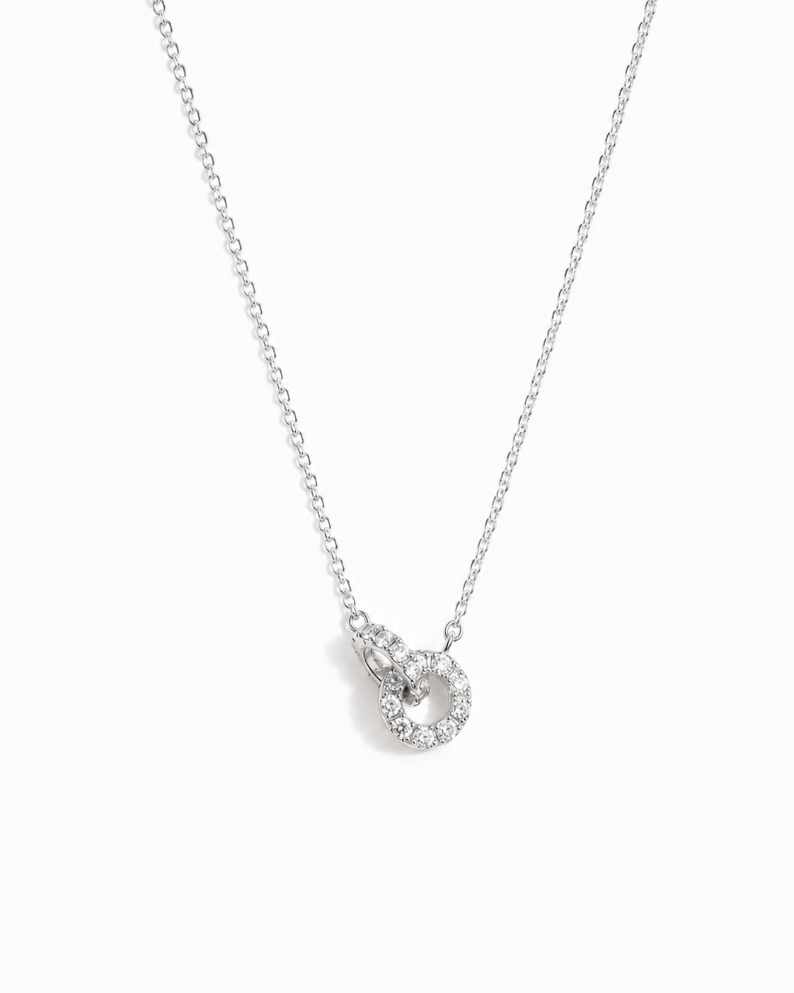 Collier “Équilibre Infini” Anneaux Entrelacés en Argent Sterling 925 & Zircon