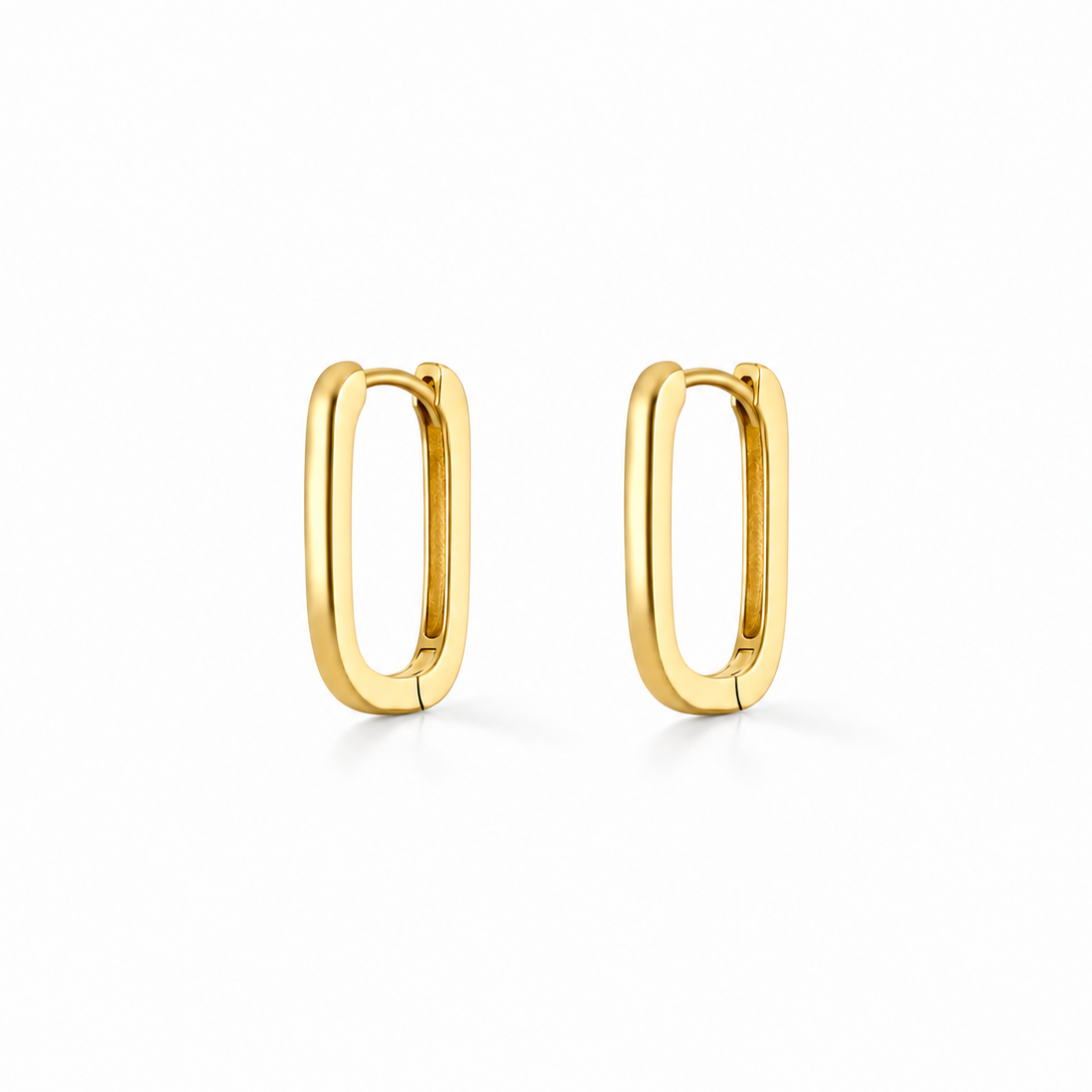 Créoles Ovales Architecturales Or 18K & Argent Rhodié — Argent 925