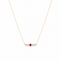 Collier Zirconias Rubis Dorure Or 18k Argent 925