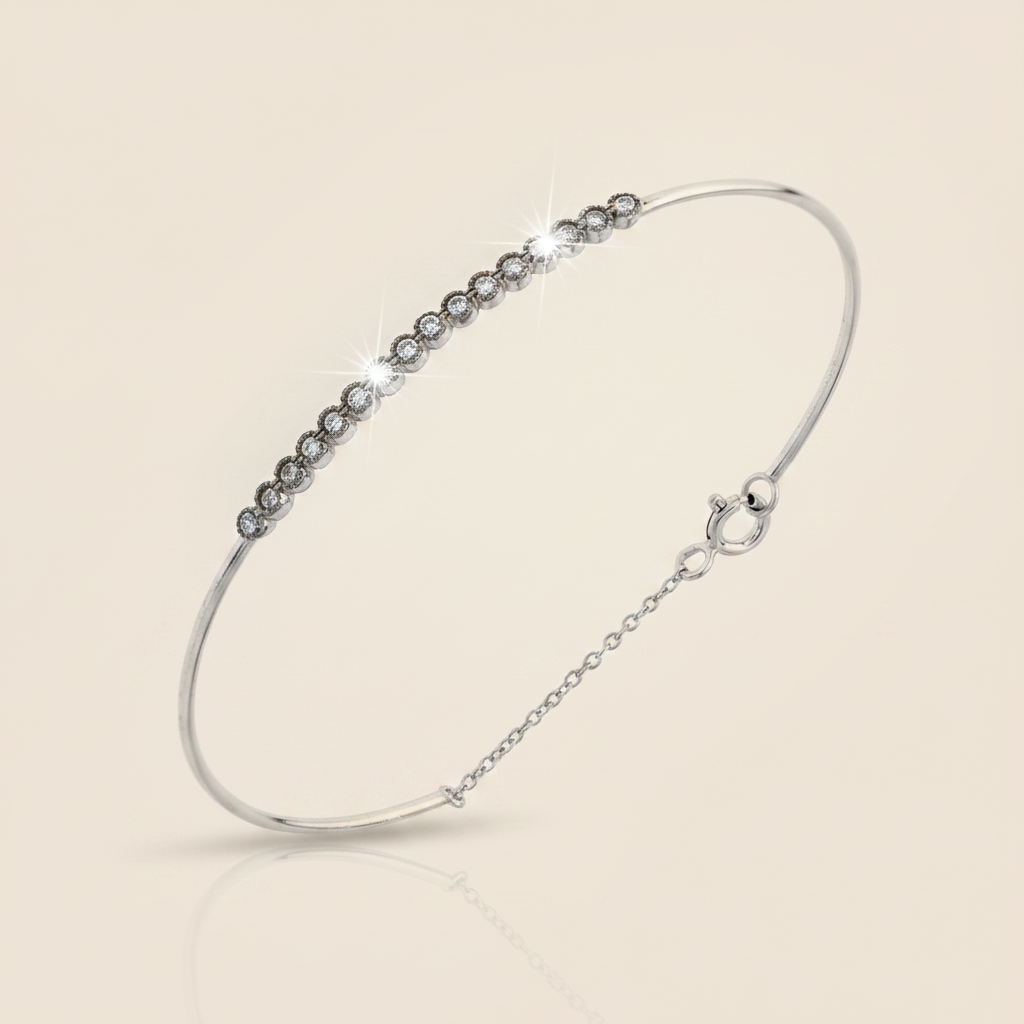 Jonc Zircones Argent - Debout