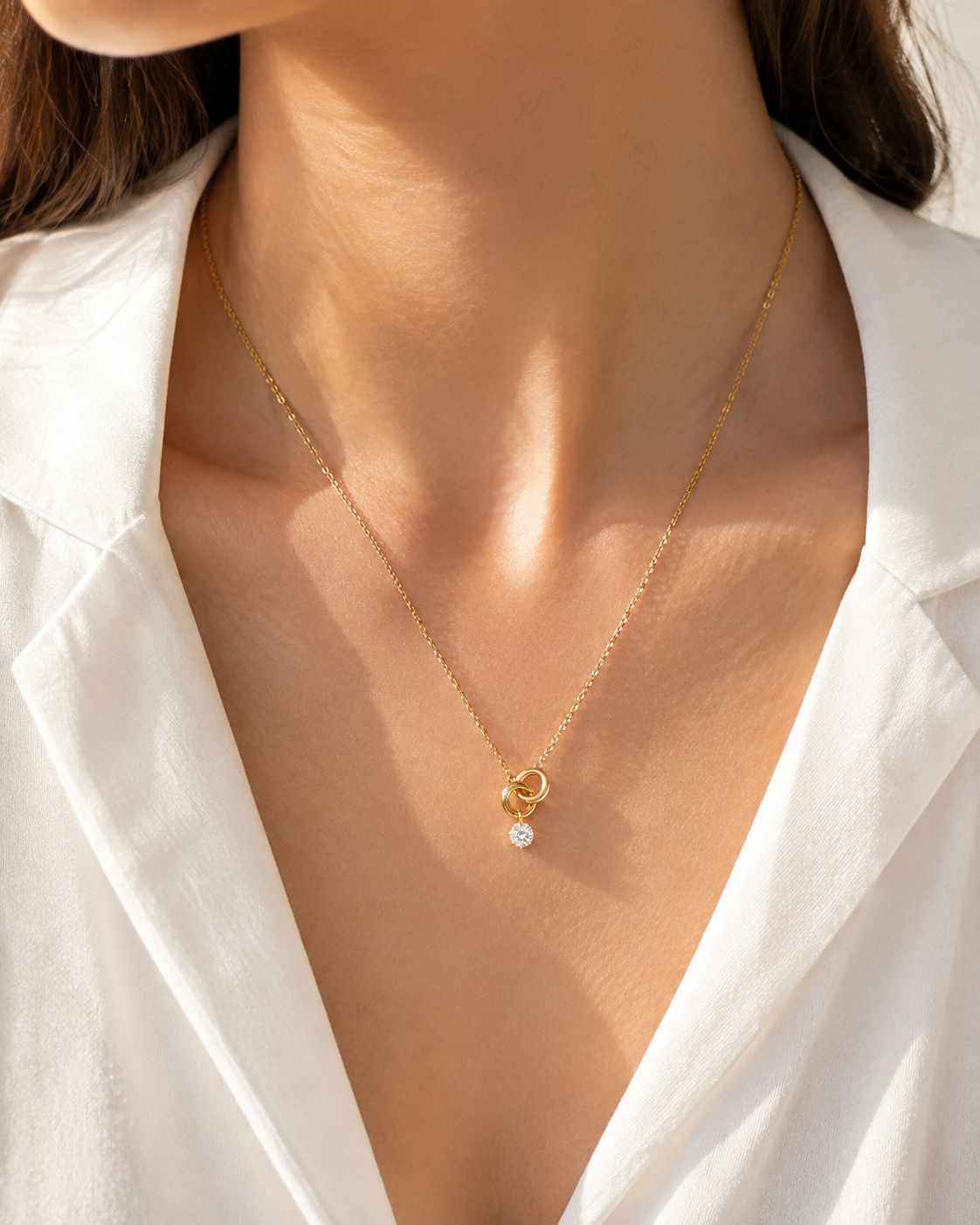 Collier Alliance Zircone Plaqué Or 18K