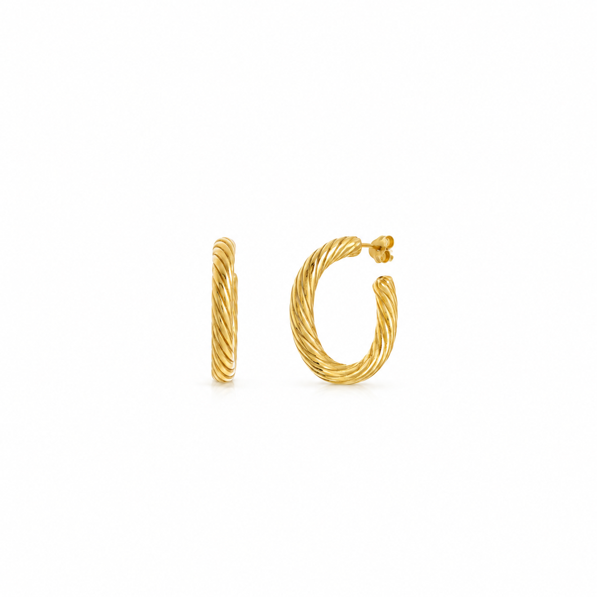 Demi-Lune Torsadée Dorure Or 18K
