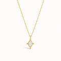 Collier Marquise Pierre de Lune Dorure Or 18k Argent 925