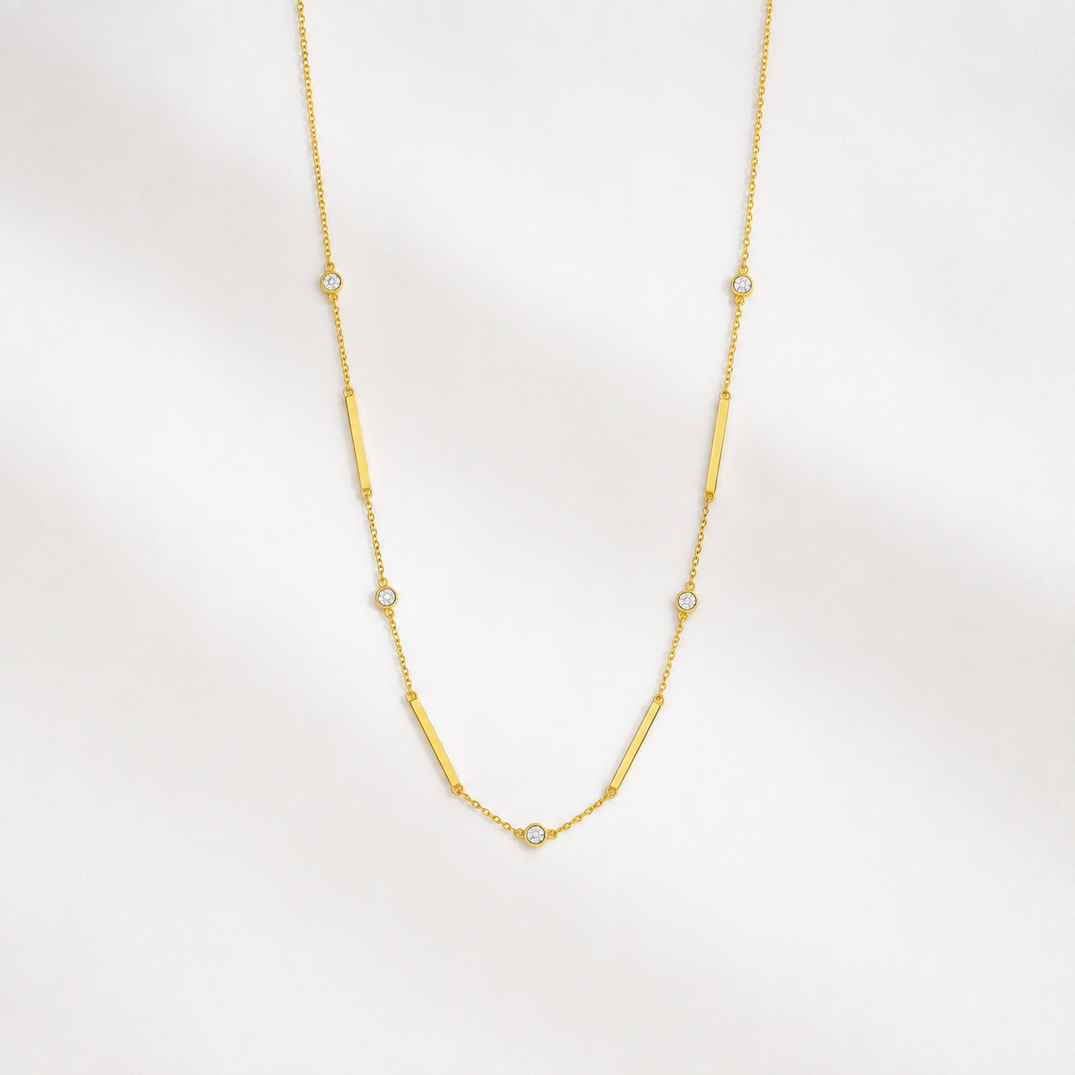Collier Céleste Barres Zircones Sertis & Barres Or