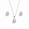 Ensemble Goutte Zircon & Pavé Argent Rhodié