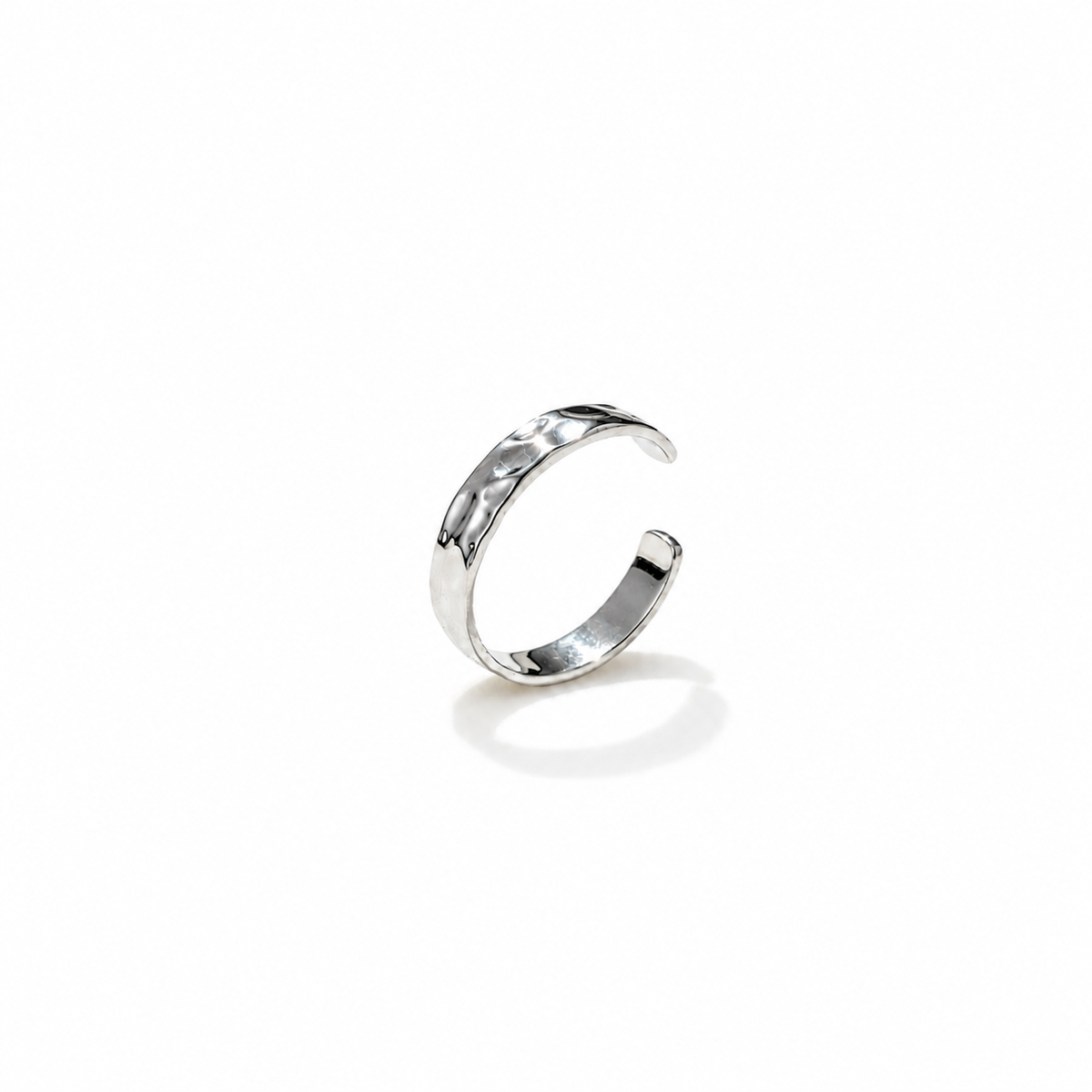 Bague Soleil Martelé Argent Rhodié